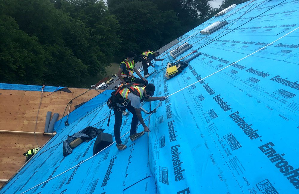 Enviroshake roof on schou educational center construction